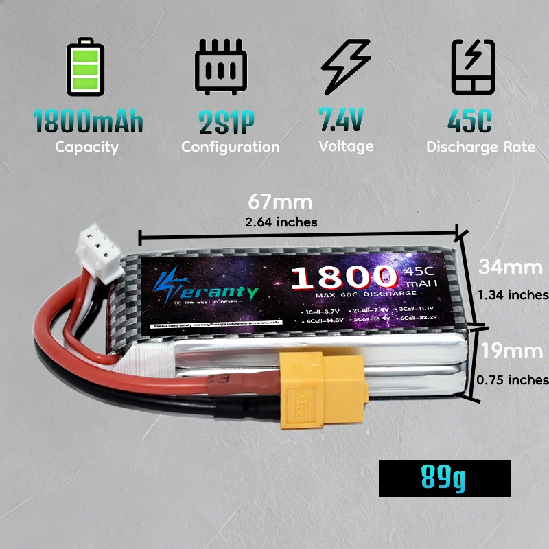TERANTY 2S 3S 4S 1800mAh Lipo  - đánh giá và giá Drone Battery Lipo